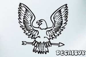 Eagle Holding Arrow Window Decal