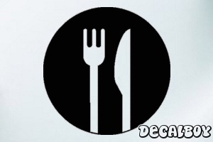 Fork Knife Symbol Car Window Decal
