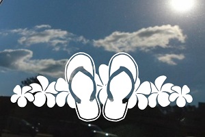 Flip Flop Flowers Decal