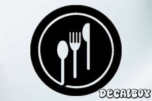 Fork Knife Plate Car Window Decal