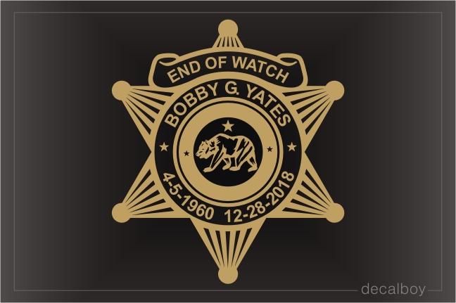 Fallen Police Badge Decal