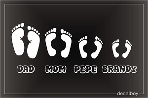 Family Footprints Window Custom Decal