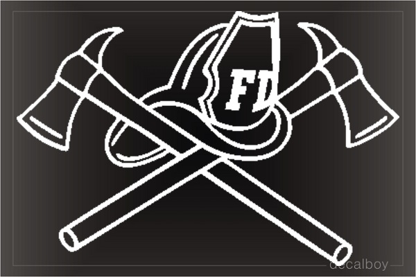 Firefighter Axe Helmet Car Decal