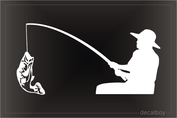 Fishing Fisherman Car Window Decal