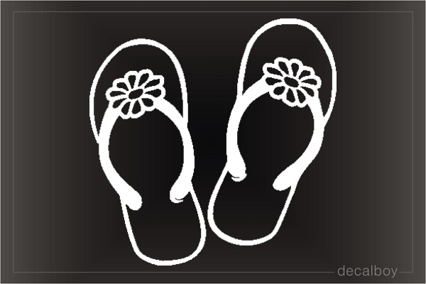 Flip Flop Flower Window Decal