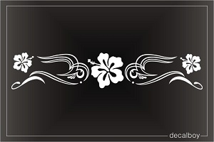 Flower Stripe Corner Window Decal