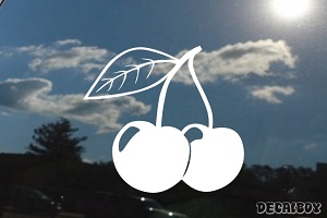 Cherries Black Window Decal