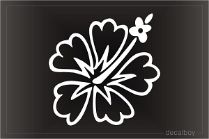 Hawaiian Flower Tattoo Car Window Decal