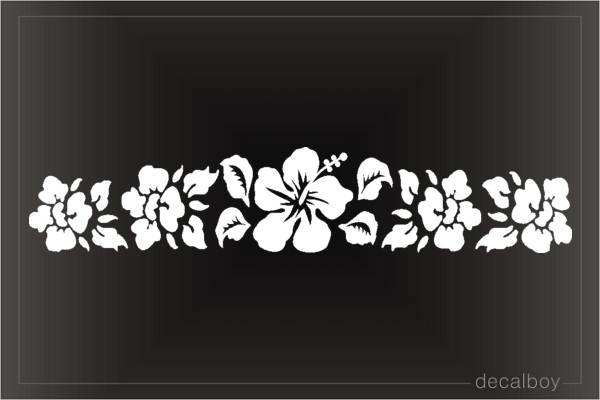 Hibiscus Hawaiian Flowers Car Window Decal