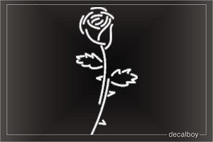 Rose Branch Flower Window Decal