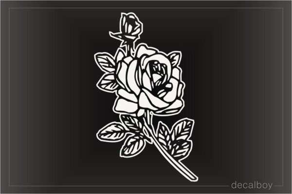 Rose Drawing Window Decal