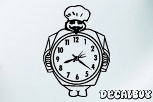 Chef Clock Car Window Decal