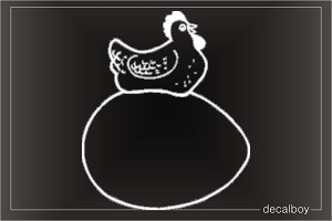 Chicken W Car Window Decal