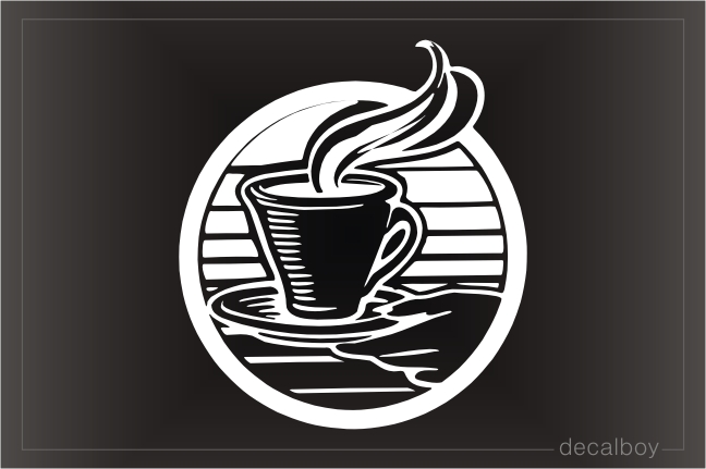 Coffee 3 Car Window Decal