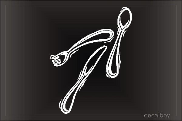 Cutlery Car Window Decal