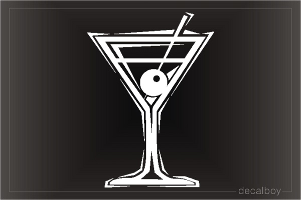 Martini Glass Cherry Car Window Decal