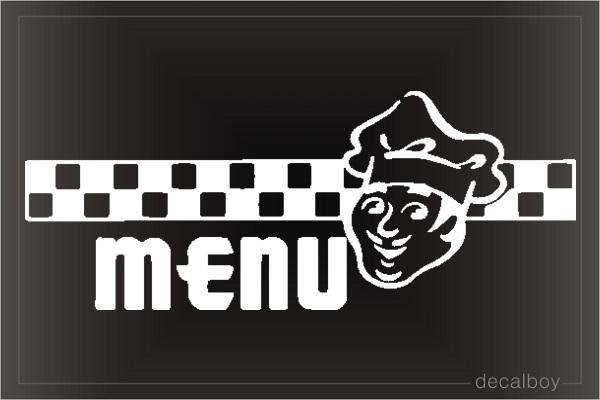 Menu Food Car Window Decal