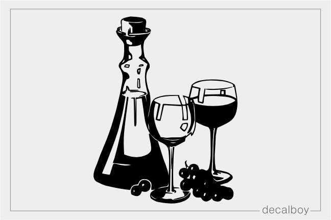 Wine Glass 2 Car Window Decal