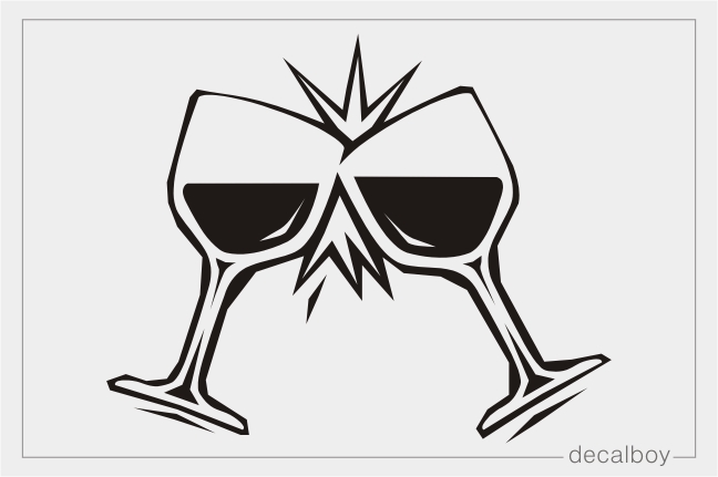 Wine Glass 32 Car Window Decal