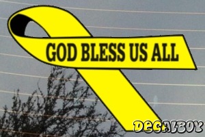 God Bless US All Car Decal