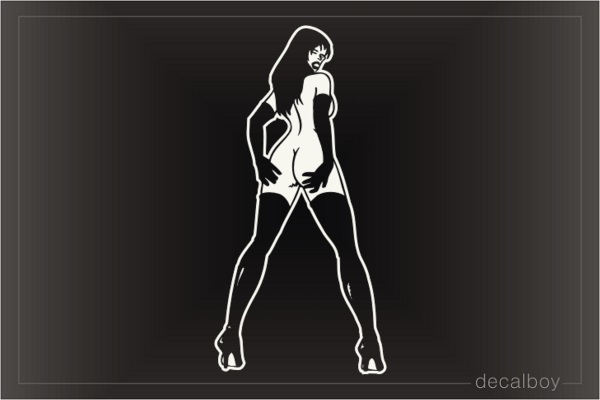 Girl Posing Car Window Decal