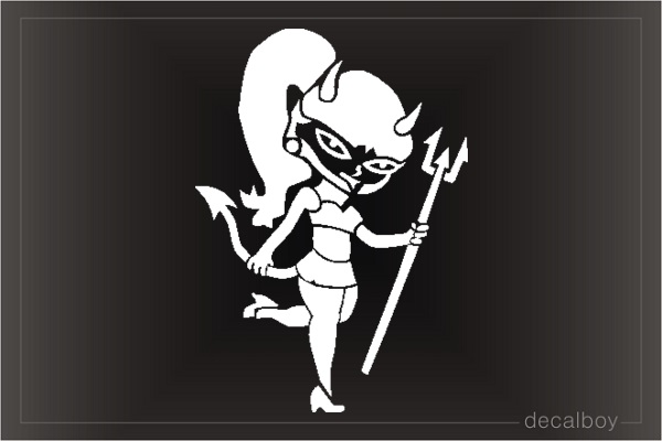 Devil Girl Horn Car Window Decal