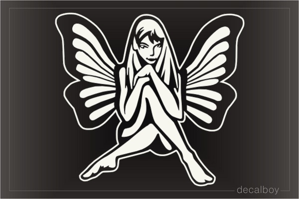 Fairy Sitting Car Window Decal