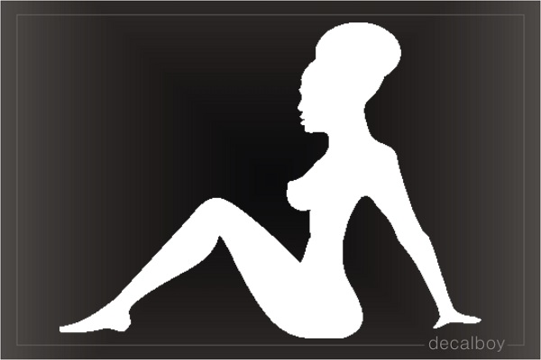 Mud Flap Girl Afro Car Window Decal