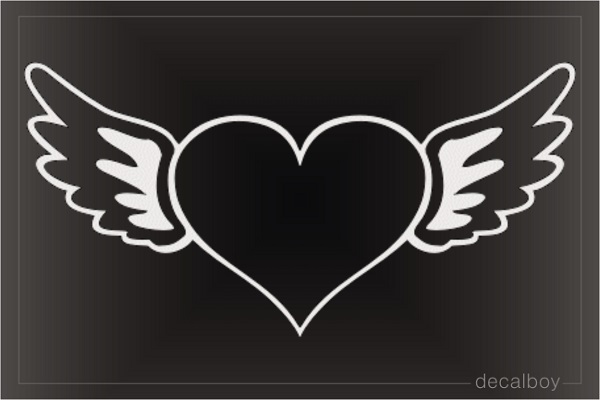 Heart Wings Angel Car Window Decal