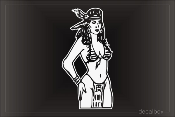 Indian Girl Car Window Decal