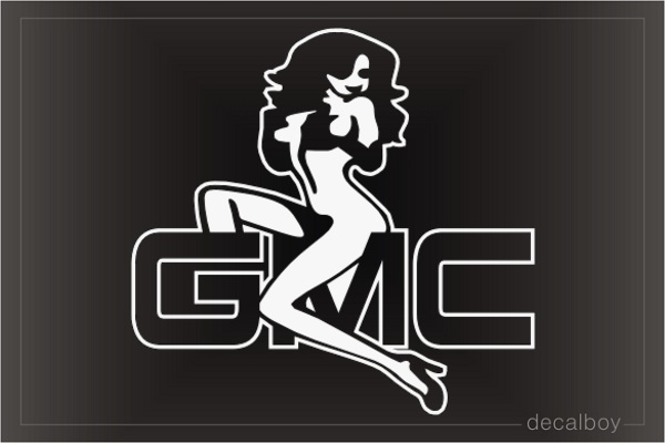 Sexy Girl Sitting On Gmc Car Window Decal