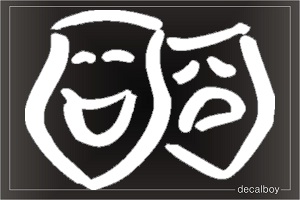 Happy Sad Masks Car Decal