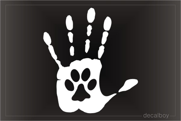 Hand High Five Paw Print Decal