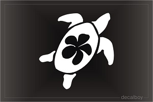 Hawaiian Turtle Flower On Back Car Window Decal