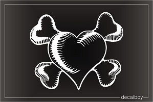 Heart Bones Car Window Decal