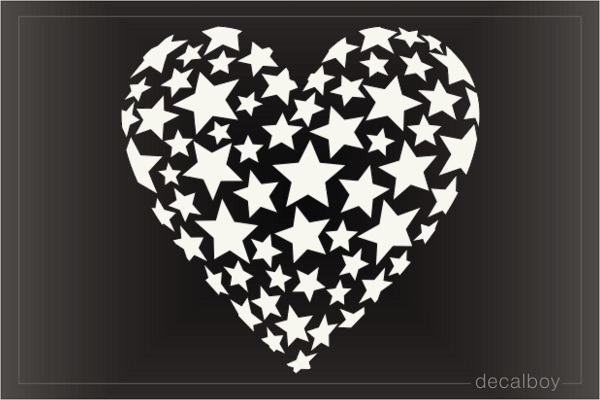 Heart Stars Inside Decal