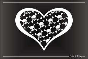 Heart Skulls Car Window Decal