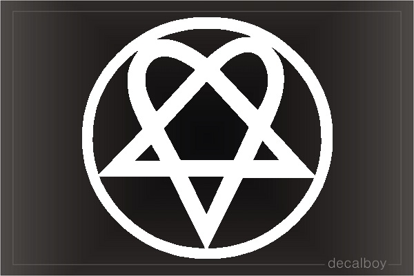 Heartagram Circle Car Decal