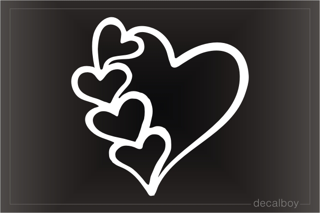 Hearts Romantic Car Window Decal