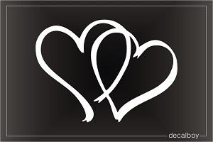 Hearts Pair Car Window Decal