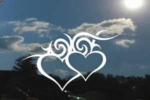 Hearts Tribal Die-cut Decal