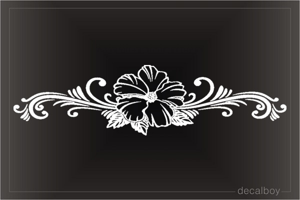 Hibiscus Hawaiian Flower Stripe Window Decal