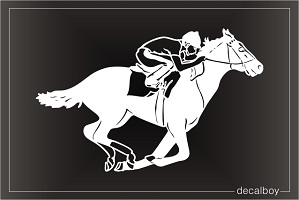 Racing Horse Jockey Car Window Decal