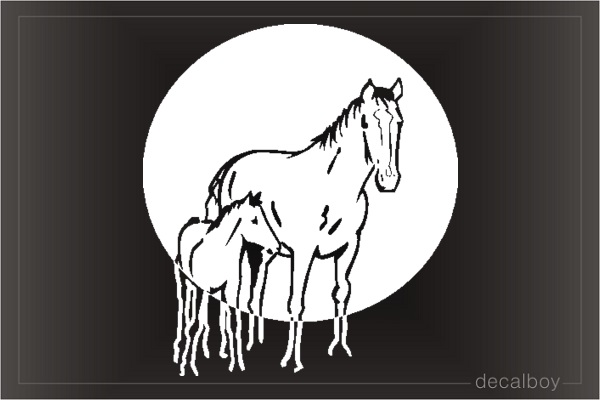 Horses Baby Moon Car Window Decal