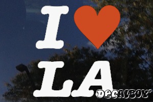 I Love La Car Decal