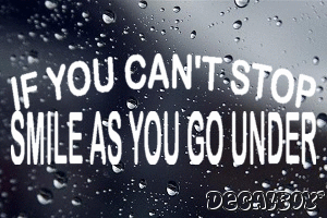 If You Cant Stop Smile As You Go Under Vinyl Die-cut Decal