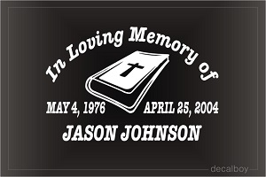 In Loving Memory Name Bible Car Decal