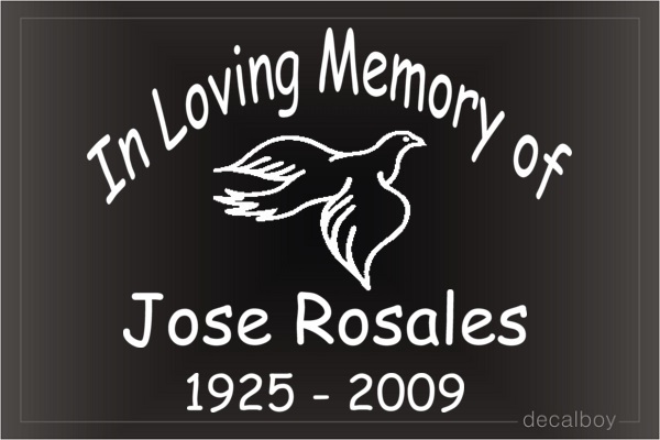 In Loving Memory Dove Car Decal