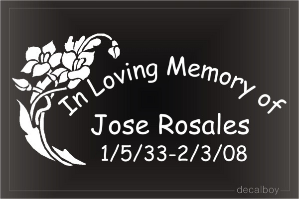 In Loving Memory Flower carDecal