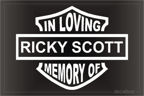 In Loving Memory H Car Decal